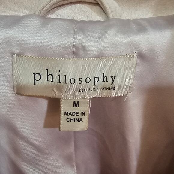 Philosophy Faux Leather Moto Jacket Blush Pink Size M - Picture 4 of 5